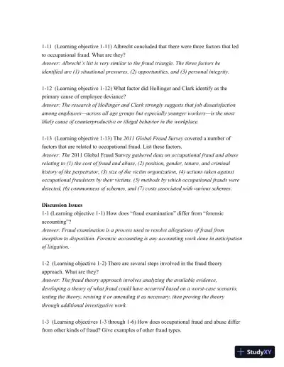 Principles of Fraud Examination 4th Edition Solution Manual - Page 4 preview image