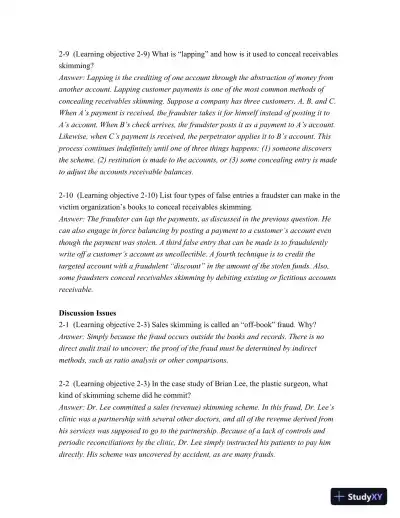 Principles of Fraud Examination 4th Edition Solution Manual - Page 9 preview image