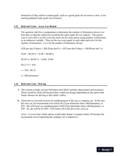 Cost Management: Measuring, Monitoring, And Motivating Performance, 2nd Edition Solution Manual - Page 8 preview image