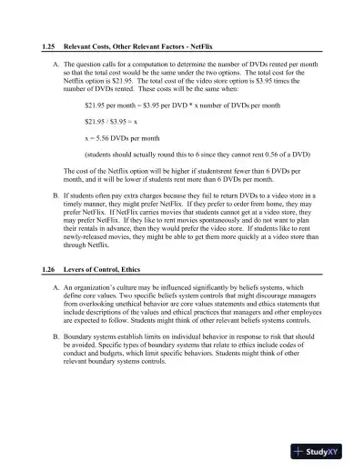Cost Management: Measuring, Monitoring, And Motivating Performance, 2nd Edition Solution Manual - Page 9 preview image