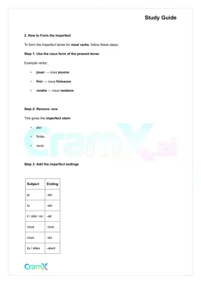 French I - The Imperfect - Page 2 preview image