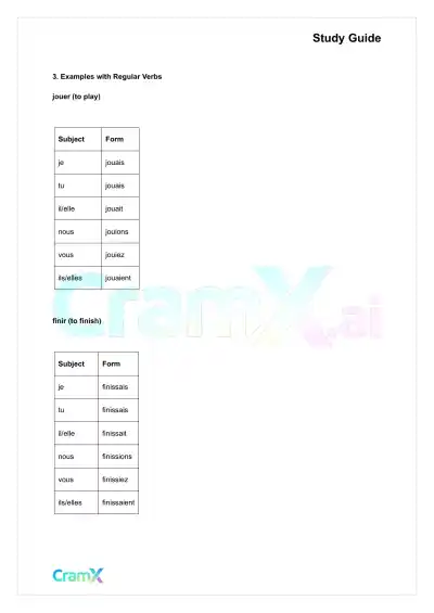 French I - The Imperfect - Page 3 preview image
