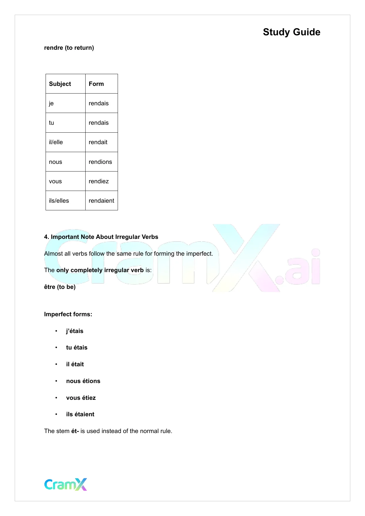 French I - The Imperfect - Page 4 preview image