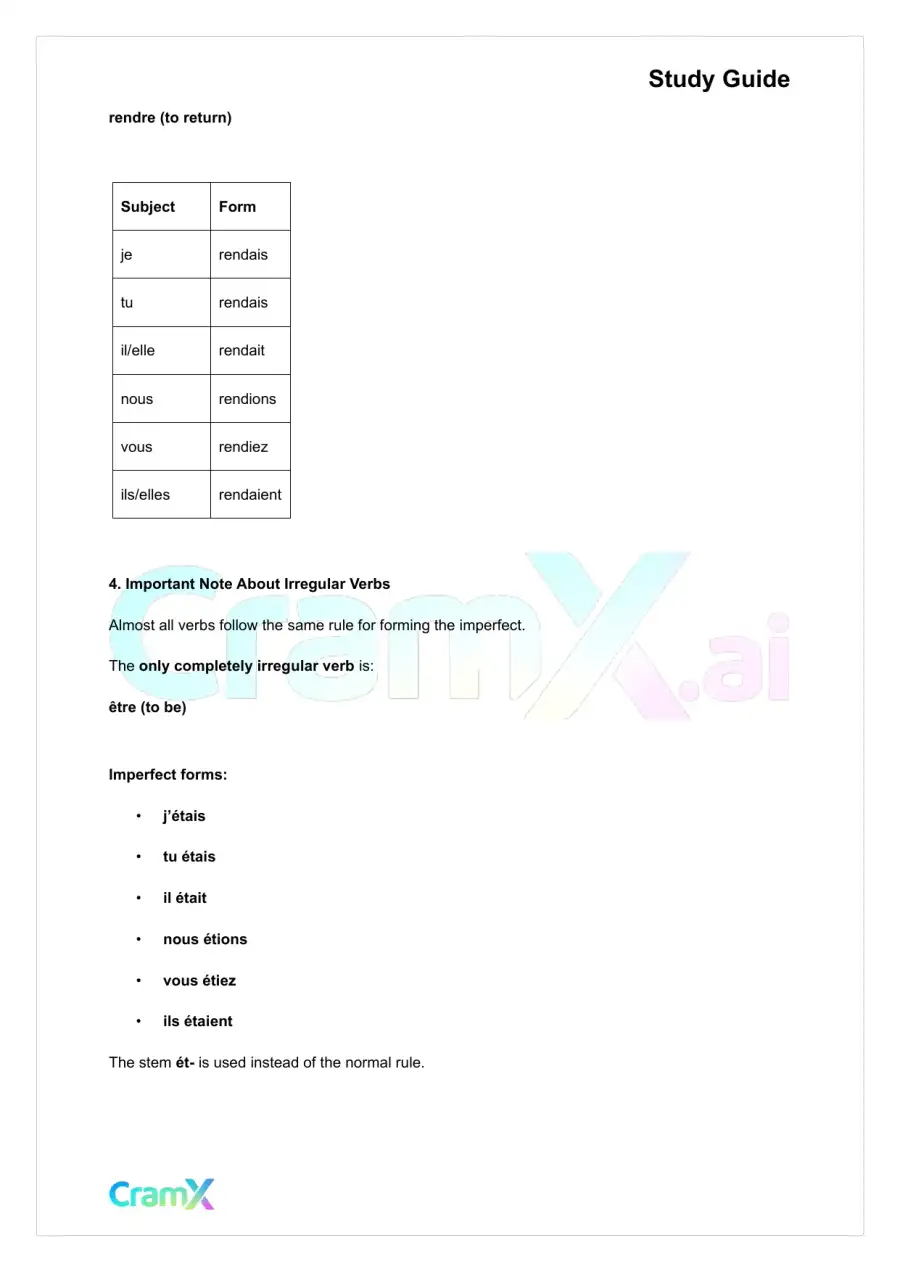 French I - The Imperfect, page 4