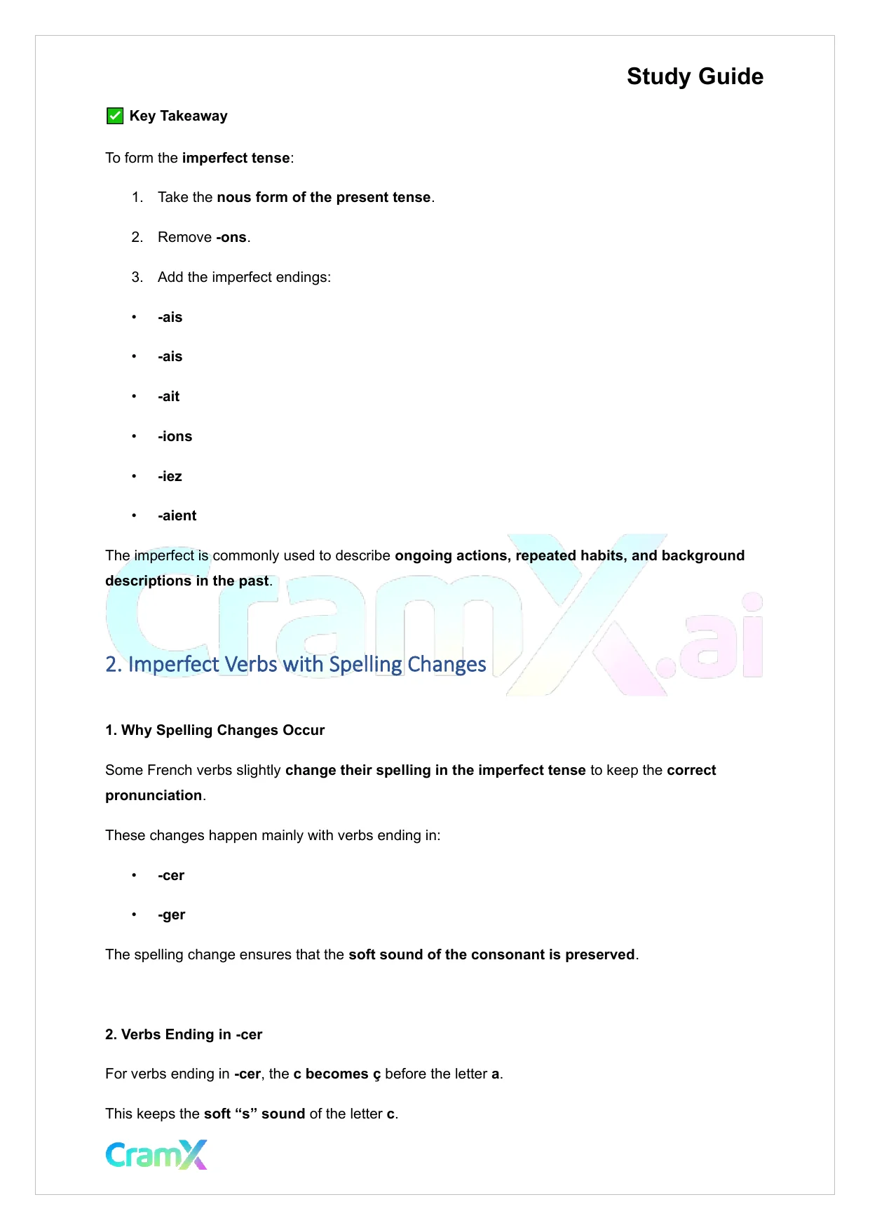 French I - The Imperfect - Page 5 preview image