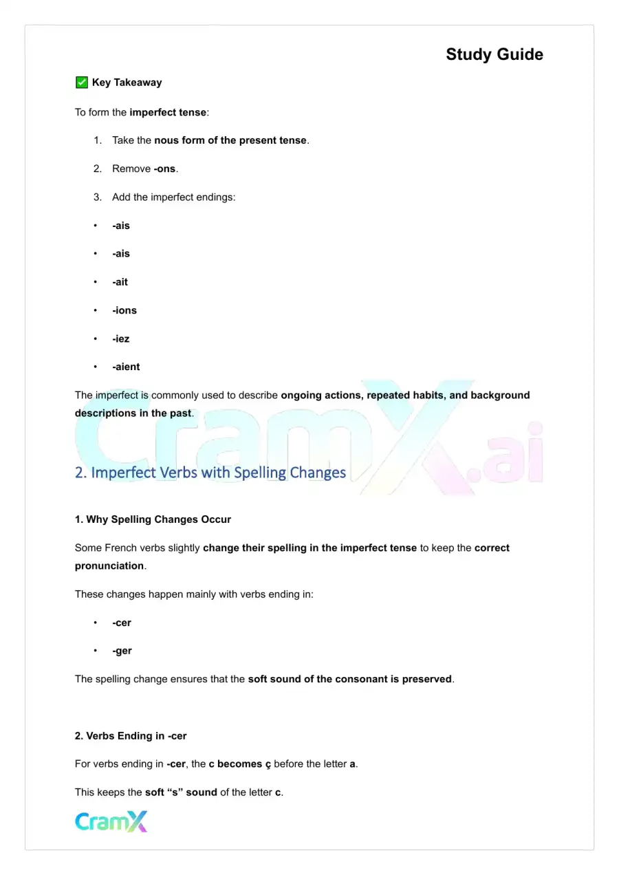 French I - The Imperfect, page 5