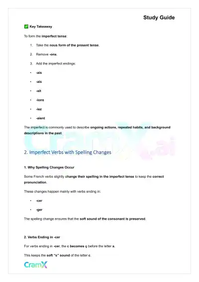 French I - The Imperfect - Page 5 preview image