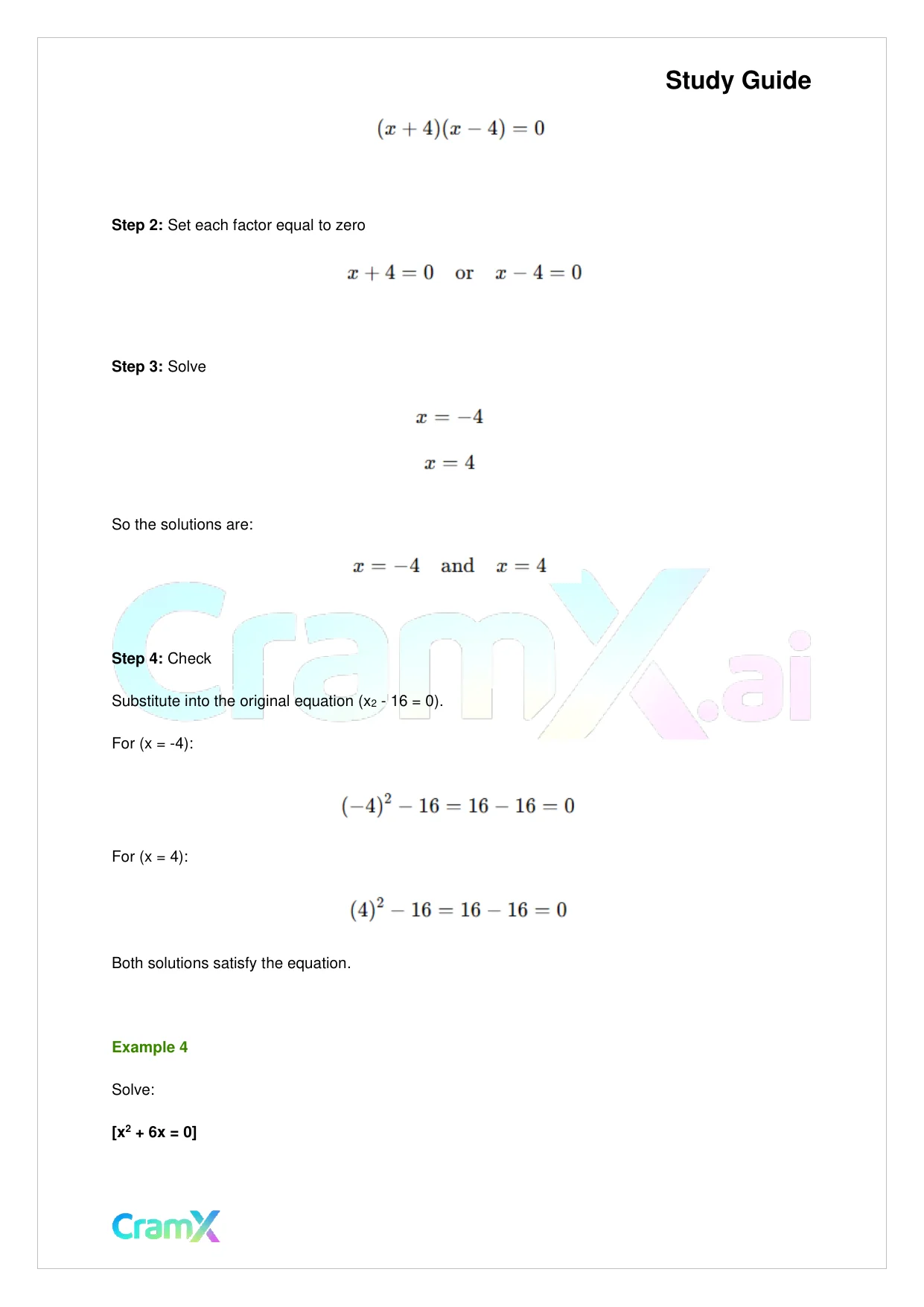 Algebra I – Quadratic Equations - Page 6 preview image