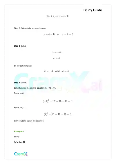 Algebra I – Quadratic Equations - Page 6 preview image