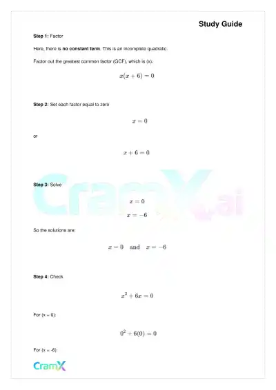 Algebra I – Quadratic Equations - Page 7 preview image