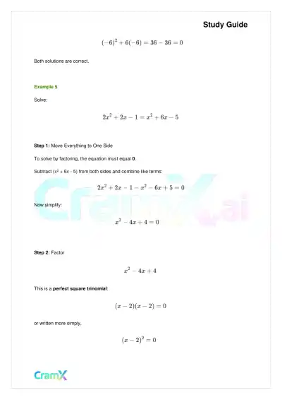 Algebra I – Quadratic Equations - Page 8 preview image