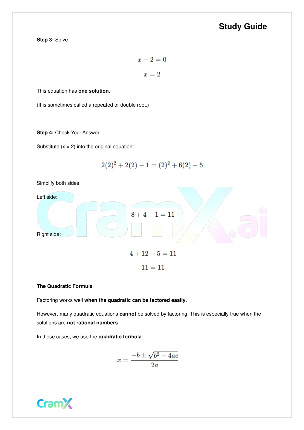 Algebra I – Quadratic Equations - Page 9 preview image