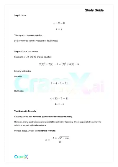 Algebra I – Quadratic Equations - Page 9 preview image