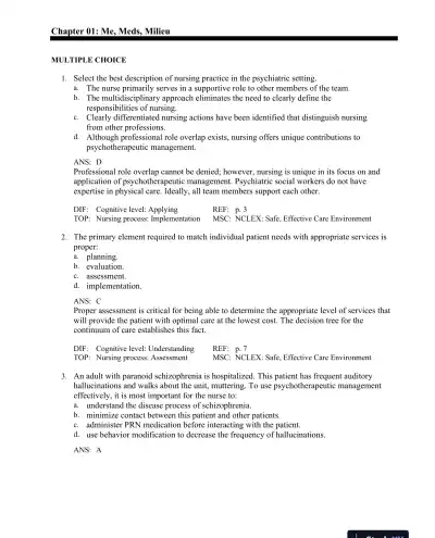 Test Bank For Principles of Anatomy and Physiology, 15th Edition - Page 1 preview image