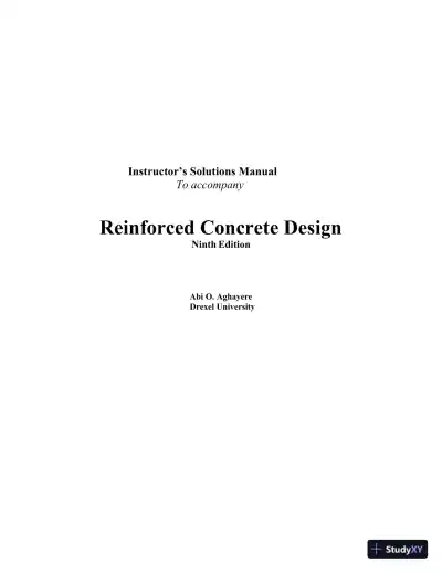 Reinforced Concrete Design, 9th Edition Solution Manual - Page 1 preview image