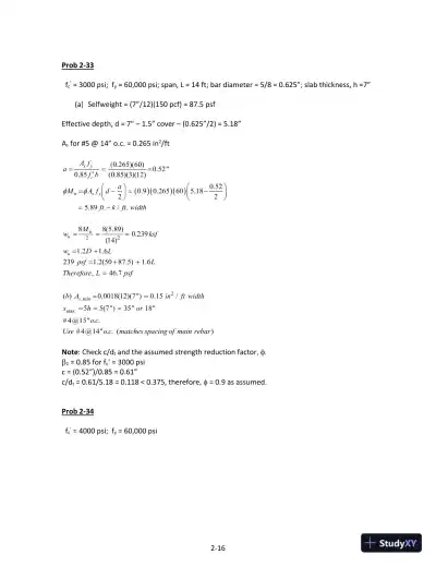 Reinforced Concrete Design, 9th Edition Solution Manual - Page 31 preview image