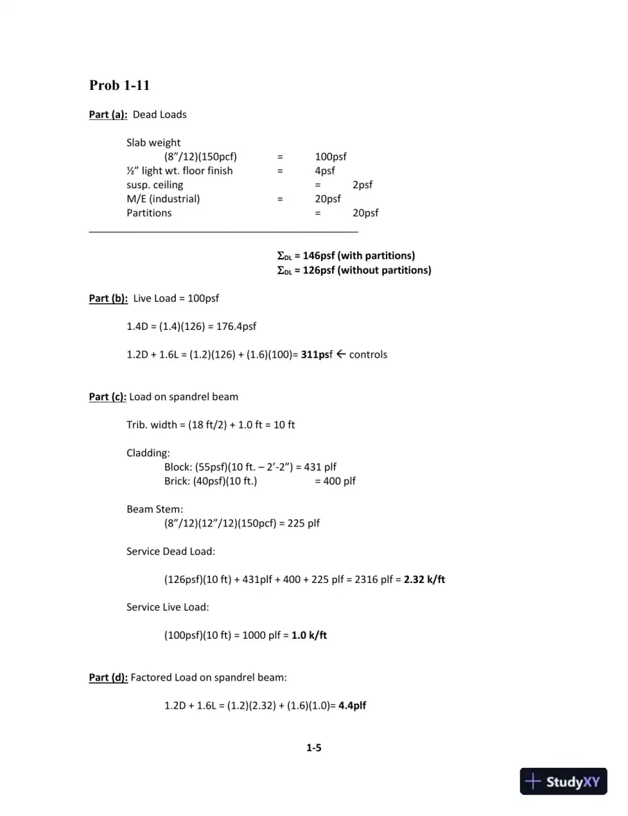 Reinforced Concrete Design, 9th Edition Solution Manual, page 8