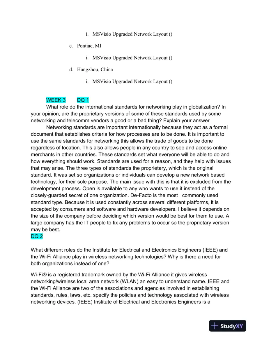 NTC/409 Global Network Architecture and Design, page 8
