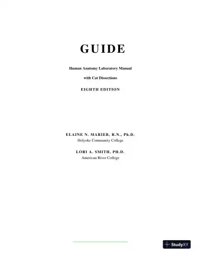 Solution Manual for Human Anatomy Laboratory Manual with Cat Dissections, 8th Edition - Page 1 preview image