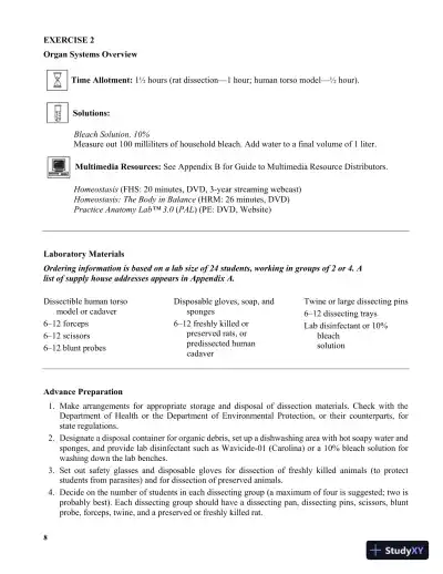Solution Manual for Human Anatomy Laboratory Manual with Cat Dissections, 8th Edition - Page 16 preview image