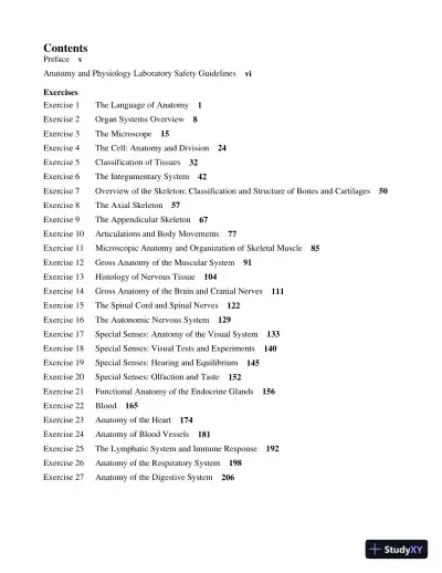 Solution Manual for Human Anatomy Laboratory Manual with Cat Dissections, 8th Edition - Page 3 preview image