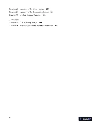 Solution Manual for Human Anatomy Laboratory Manual with Cat Dissections, 8th Edition - Page 4 preview image