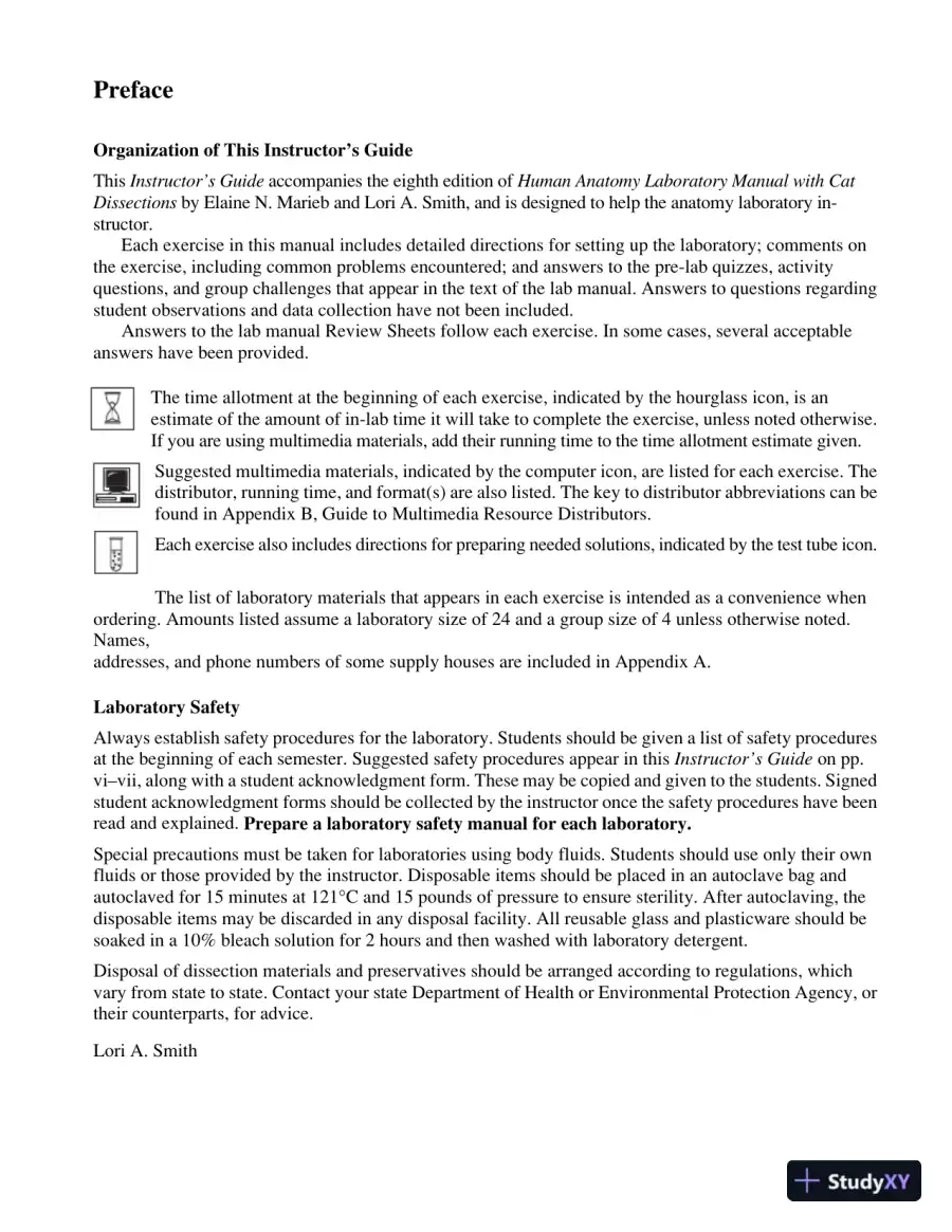Solution Manual for Human Anatomy Laboratory Manual with Cat Dissections, 8th Edition, page 5