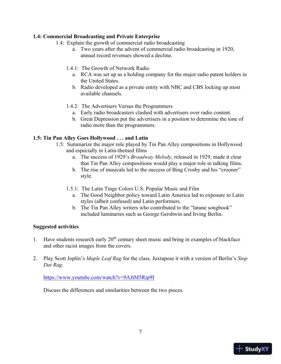 Popular Music in the U.S.A, Updated Edition, 6th Edition Class Notes, page 12