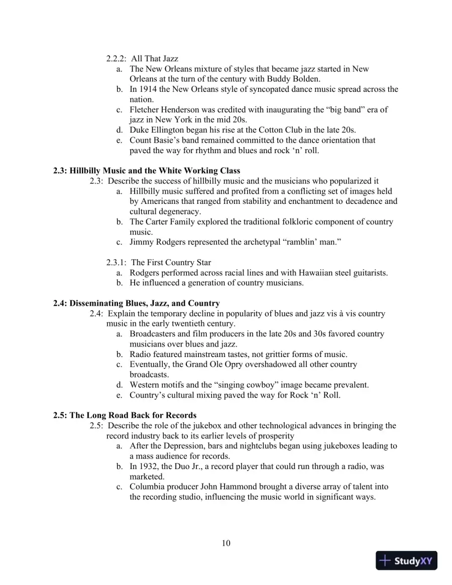 Popular Music in the U.S.A, Updated Edition, 6th Edition Class Notes, page 15
