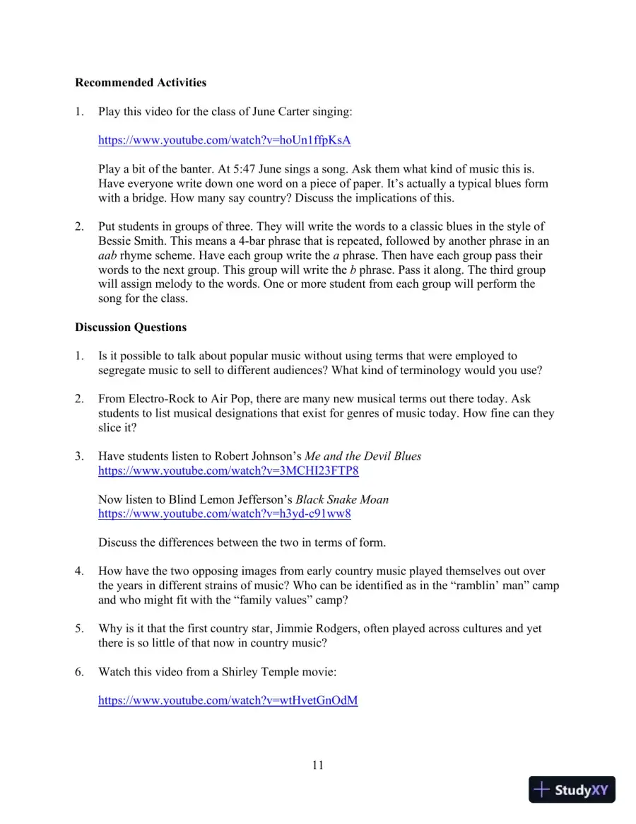 Popular Music in the U.S.A, Updated Edition, 6th Edition Class Notes, page 16