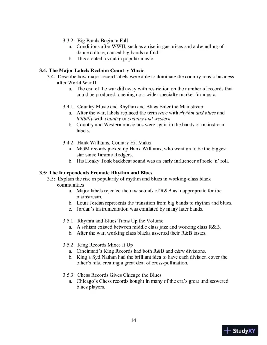 Popular Music in the U.S.A, Updated Edition, 6th Edition Class Notes, page 19