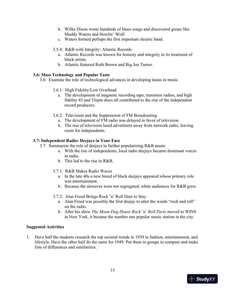 Popular Music in the U.S.A, Updated Edition, 6th Edition Class Notes, page 20