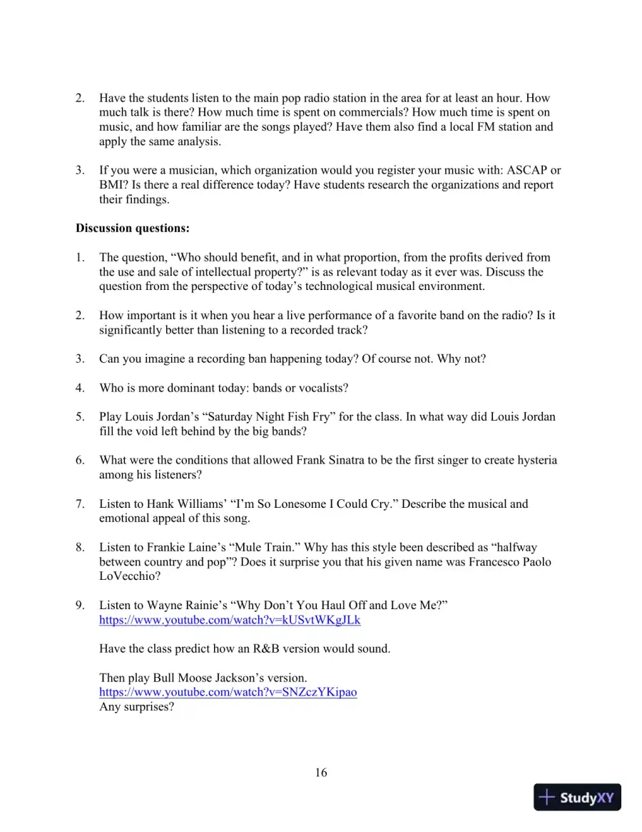 Popular Music in the U.S.A, Updated Edition, 6th Edition Class Notes, page 21