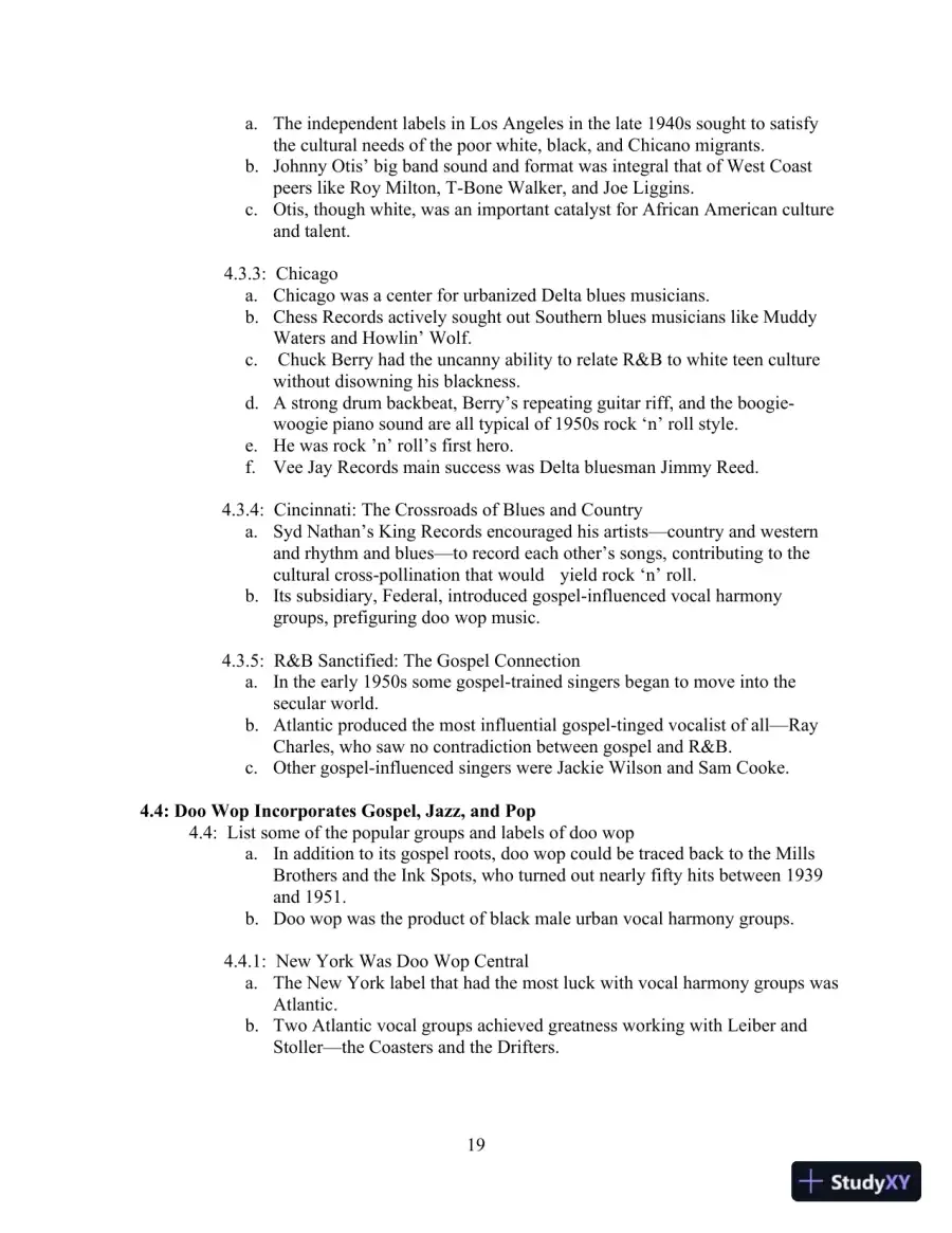 Popular Music in the U.S.A, Updated Edition, 6th Edition Class Notes, page 24
