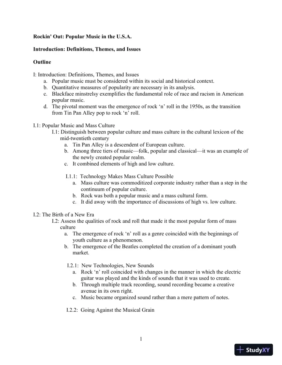 Popular Music in the U.S.A, Updated Edition, 6th Edition Class Notes, page 6