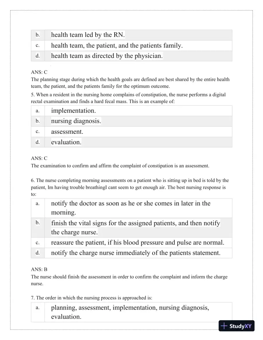 Test Bank for Critical Thinking, Clinical Reasoning, and Clinical Judgment: A Practical Approach, 7th Edition (Chapters 1-7), page 12