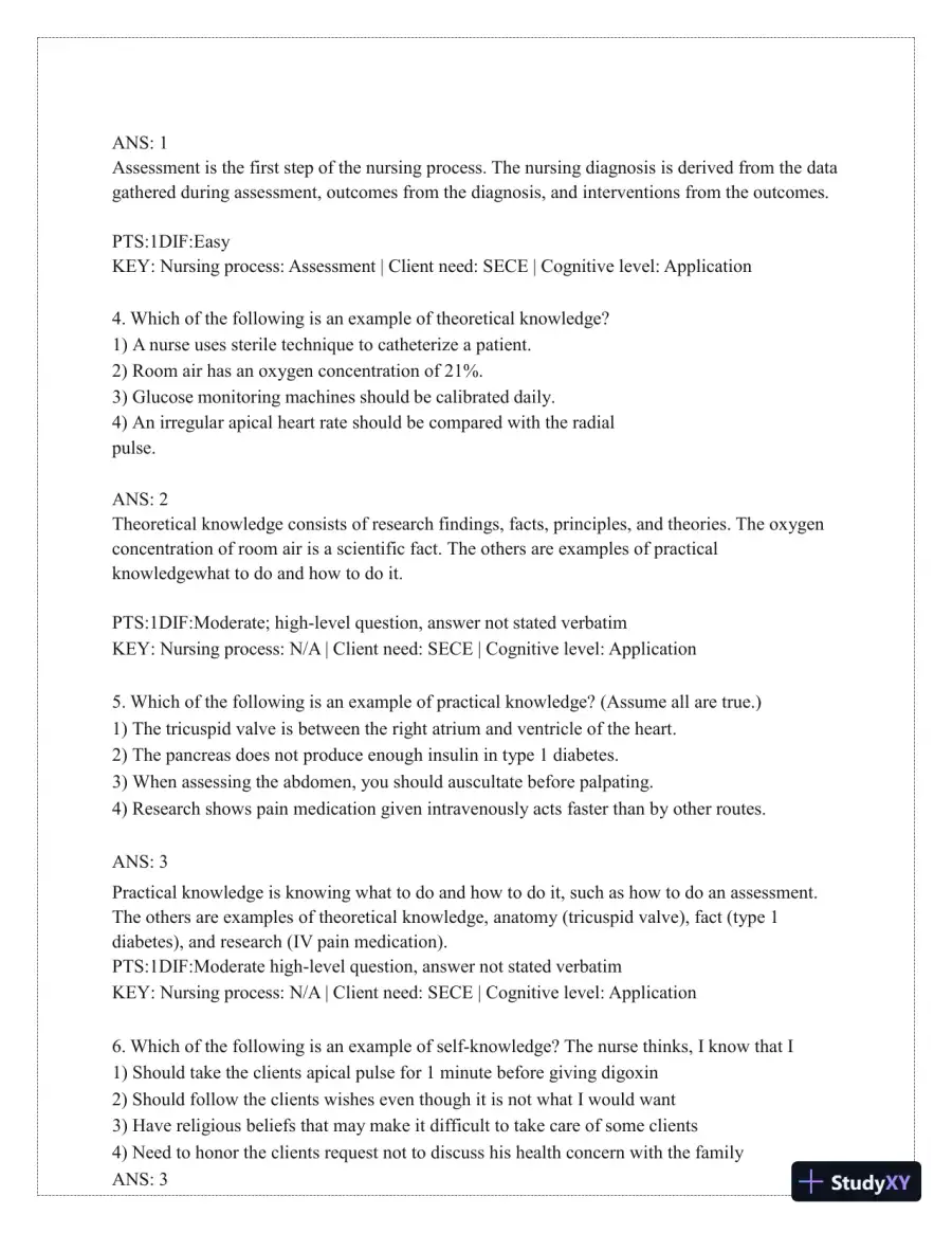 Test Bank for Critical Thinking, Clinical Reasoning, and Clinical Judgment: A Practical Approach, 7th Edition (Chapters 1-7), page 5