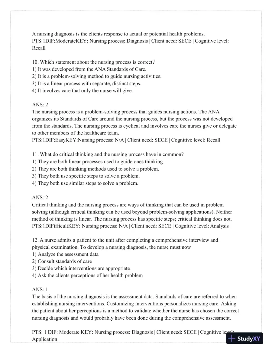 Test Bank for Critical Thinking, Clinical Reasoning, and Clinical Judgment: A Practical Approach, 7th Edition (Chapters 1-7), page 7