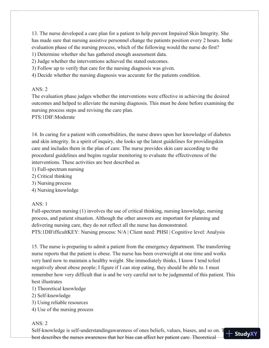 Test Bank for Critical Thinking, Clinical Reasoning, and Clinical Judgment: A Practical Approach, 7th Edition (Chapters 1-7), page 8