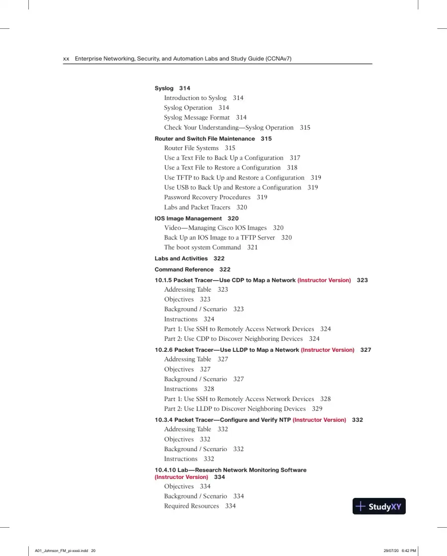 Lecture Notes for Enterprise Networking, Security, and Automation Labs and Study Guide (CCNAv7), page 17