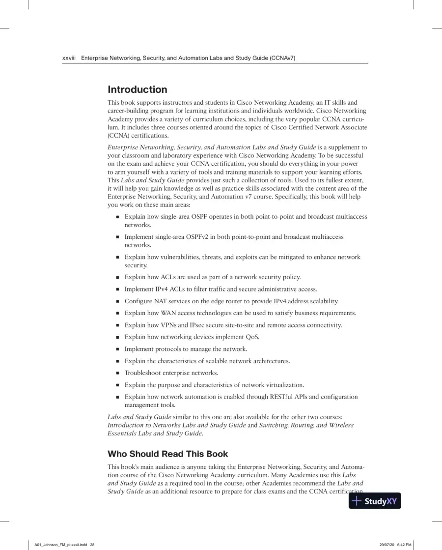 Lecture Notes for Enterprise Networking, Security, and Automation Labs and Study Guide (CCNAv7), page 25