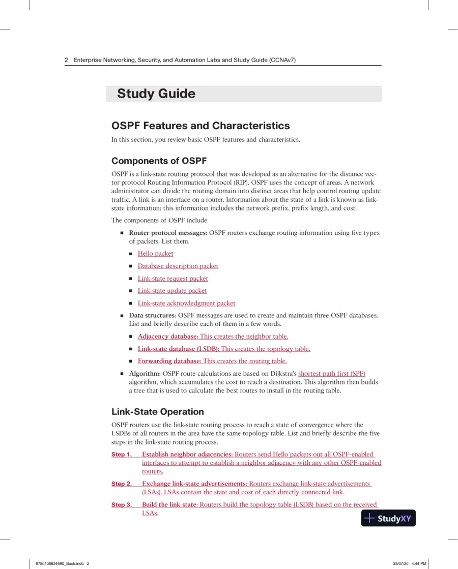 Lecture Notes for Enterprise Networking, Security, and Automation Labs and Study Guide (CCNAv7), page 31