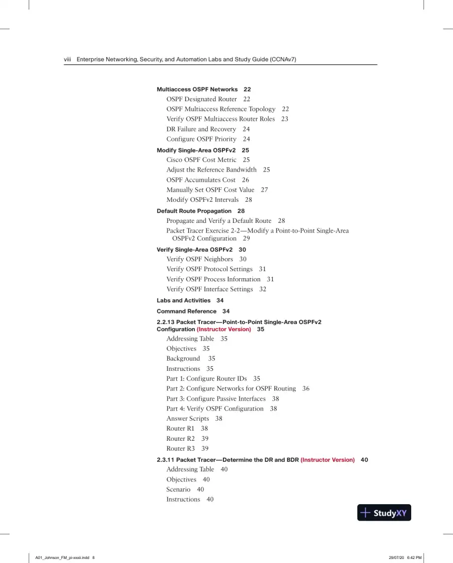 Lecture Notes for Enterprise Networking, Security, and Automation Labs and Study Guide (CCNAv7), page 5