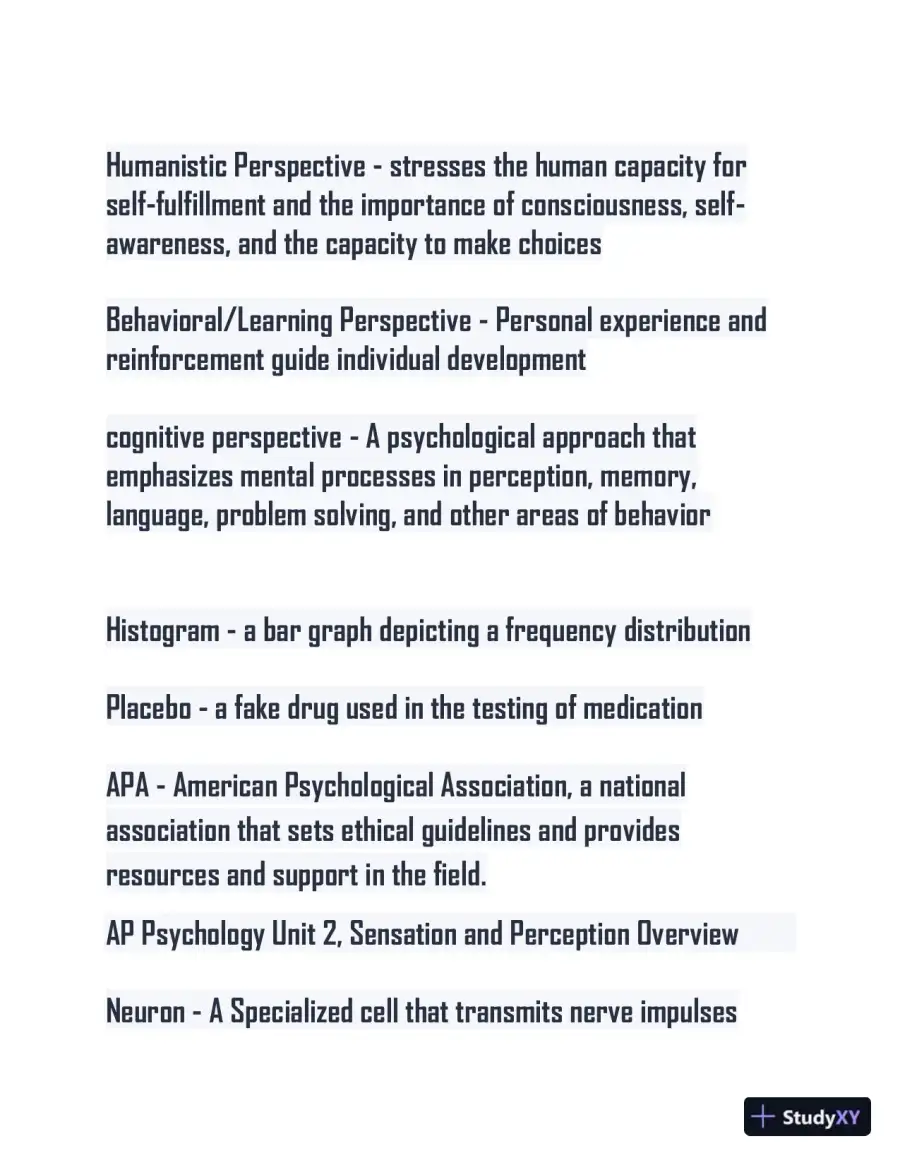 AP Psychology Unit 1-7 Practice Exam with Answers (880 Solved Questions), page 9