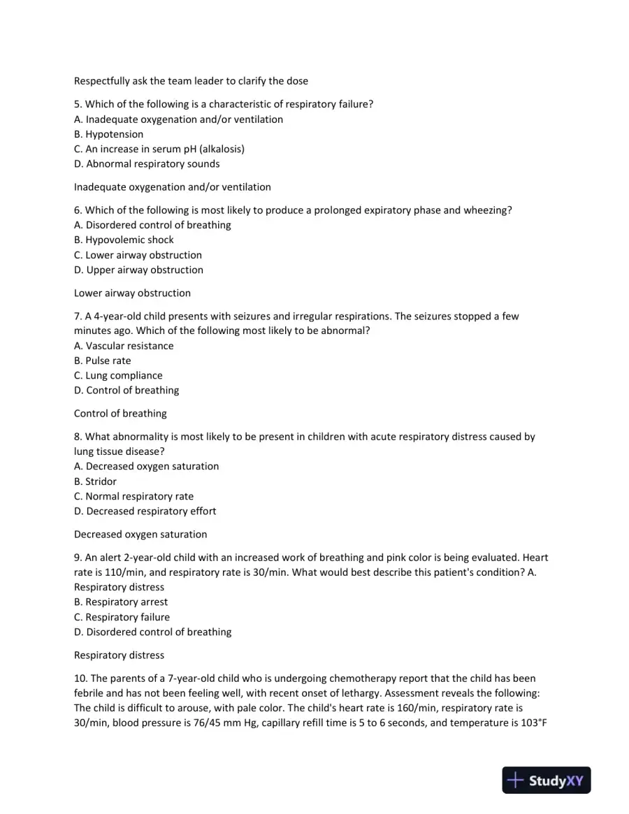2023-2024 AHA PALS Child Care Practice Exam With Answers (33 Solved Questions), page 3