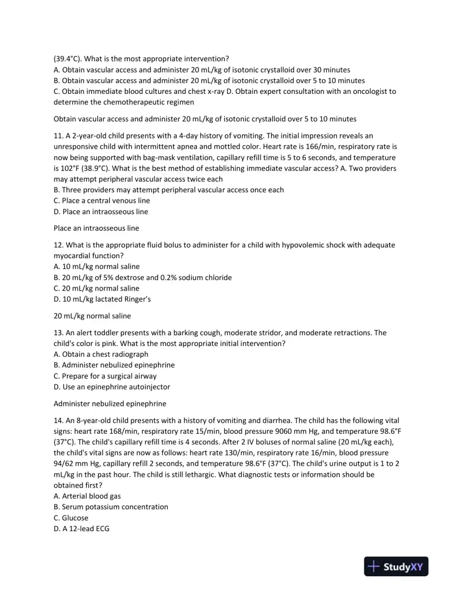 2023-2024 AHA PALS Child Care Practice Exam With Answers (33 Solved Questions), page 4