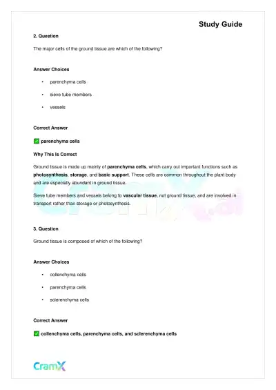 Biology - Vascular Plants Structure and Function - Page 4 preview image