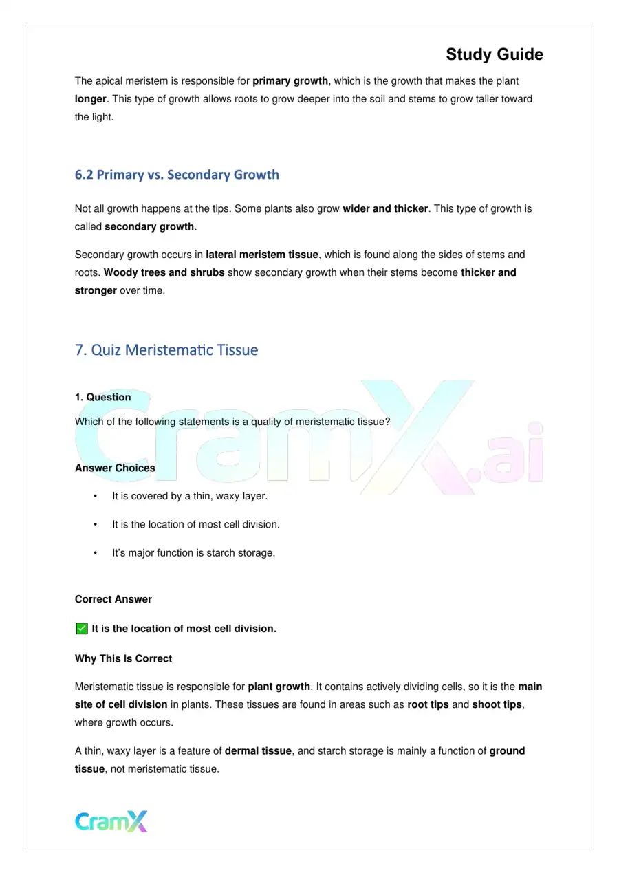 Biology - Vascular Plants Structure and Function, page 7