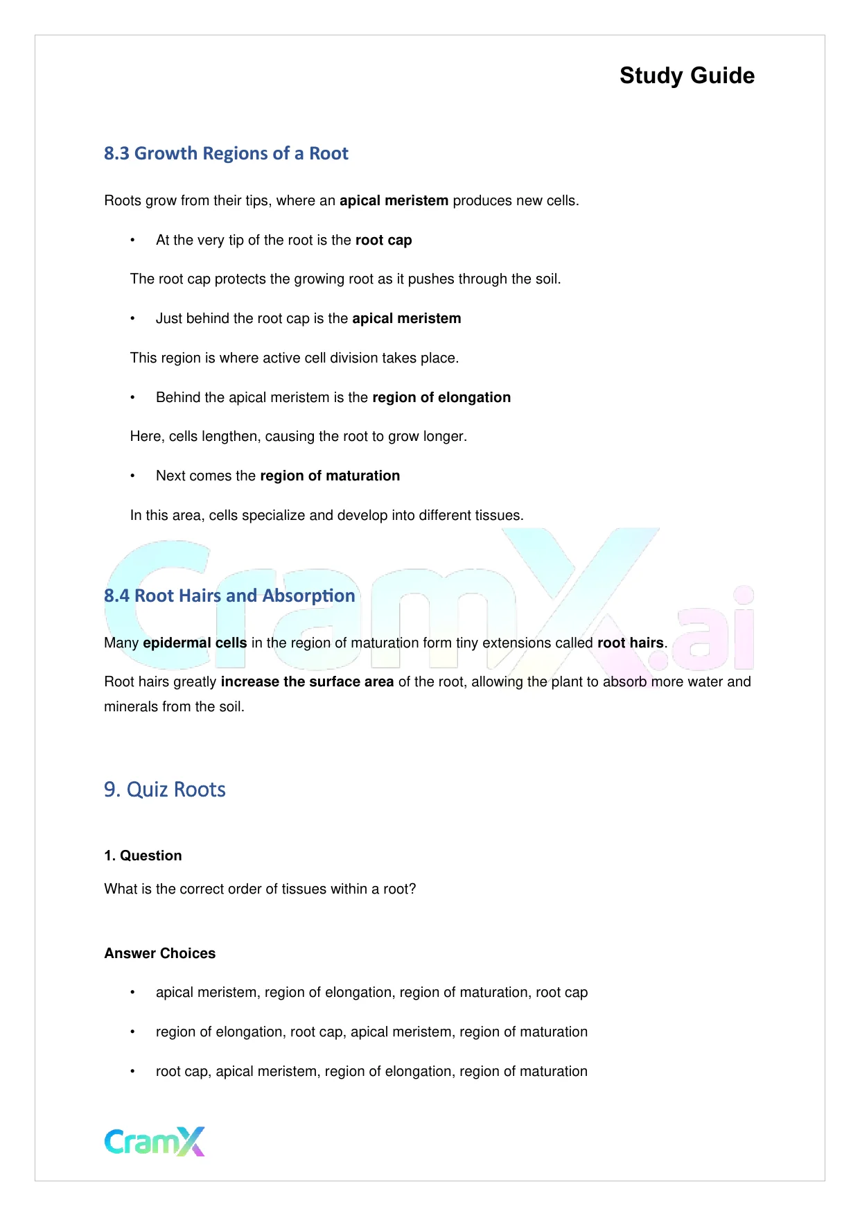 Biology - Vascular Plants Structure and Function - Page 9 preview image