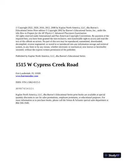 AP Physics C Premium, 2023: 4 Practice Tests + Comprehensive Review + Online Practice (2022) - Page 7 preview image